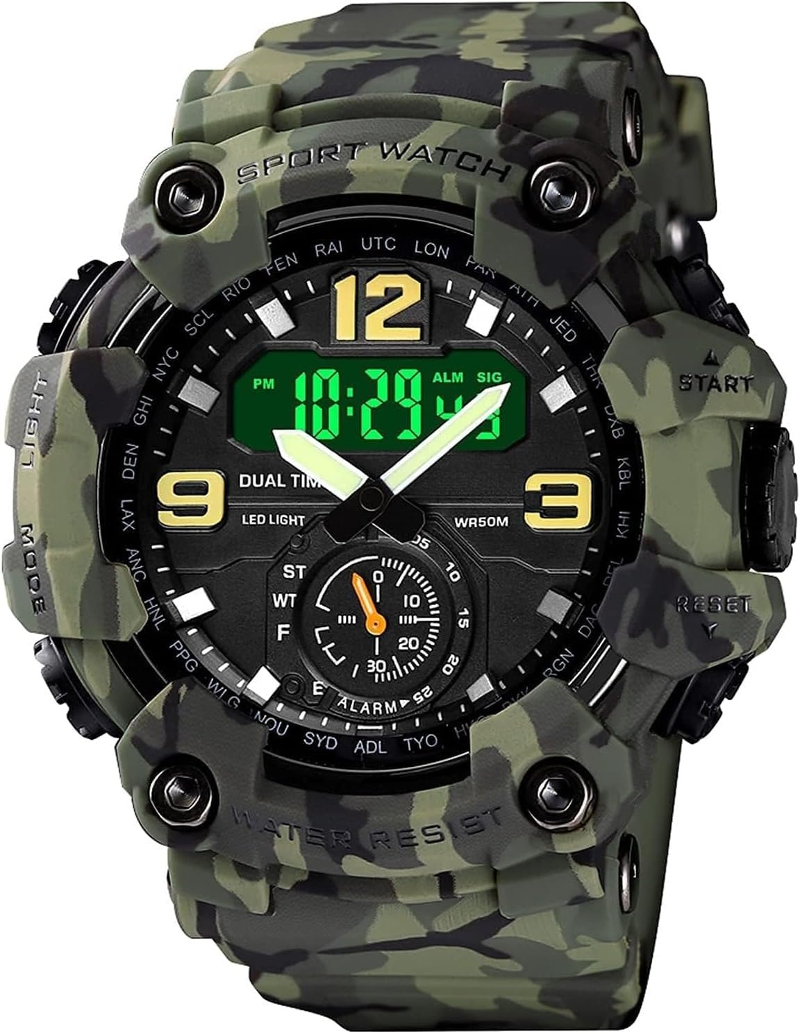 Big Dial Digital Water Resistant LED Mens Watch W191526