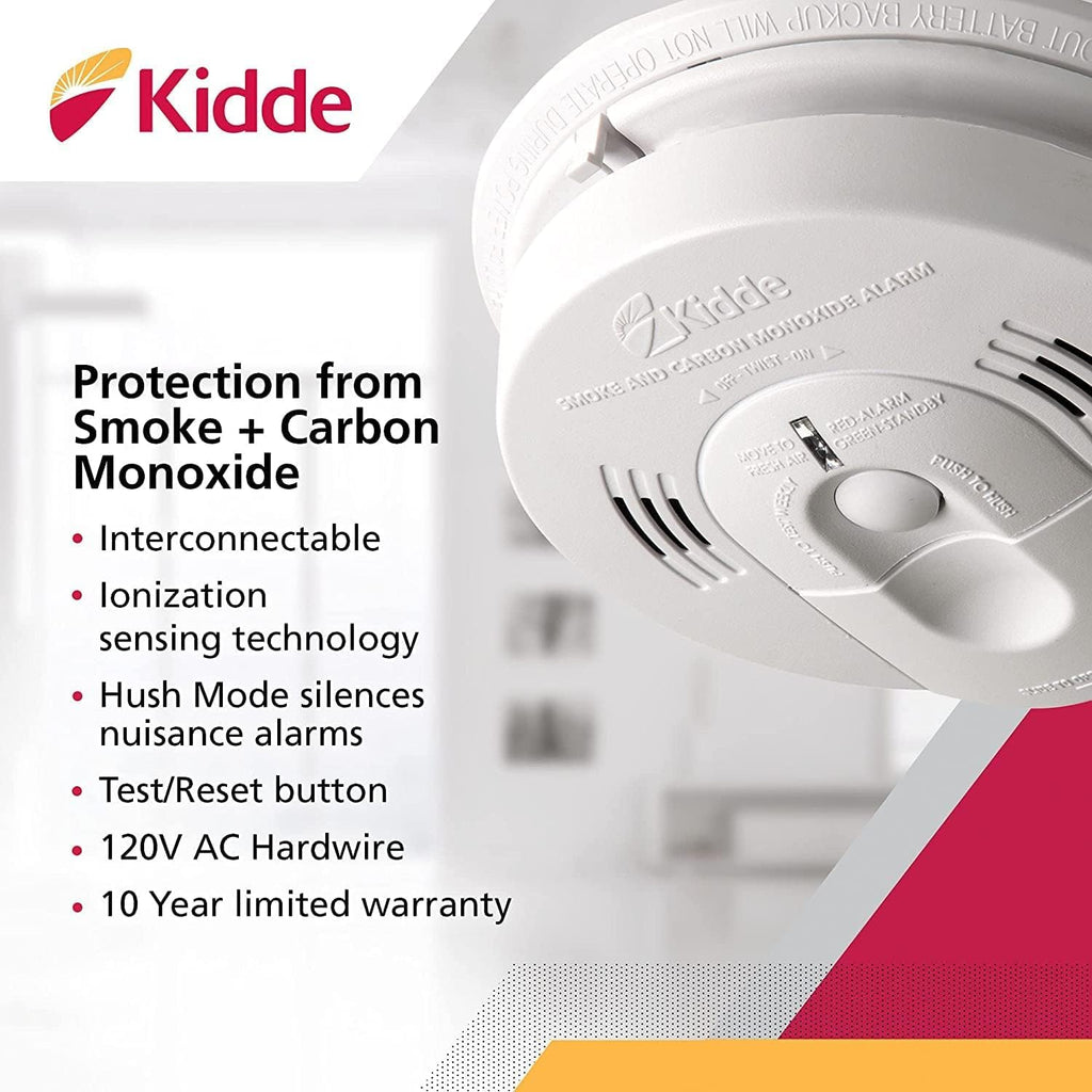 Hardwired Smoke & Carbon Monoxide Detector with Battery Backup, Pack of 2 X7829