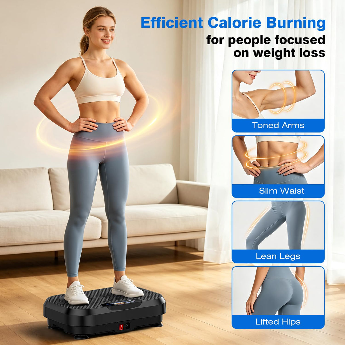 Vibration Plate Exercise Machine Black I811