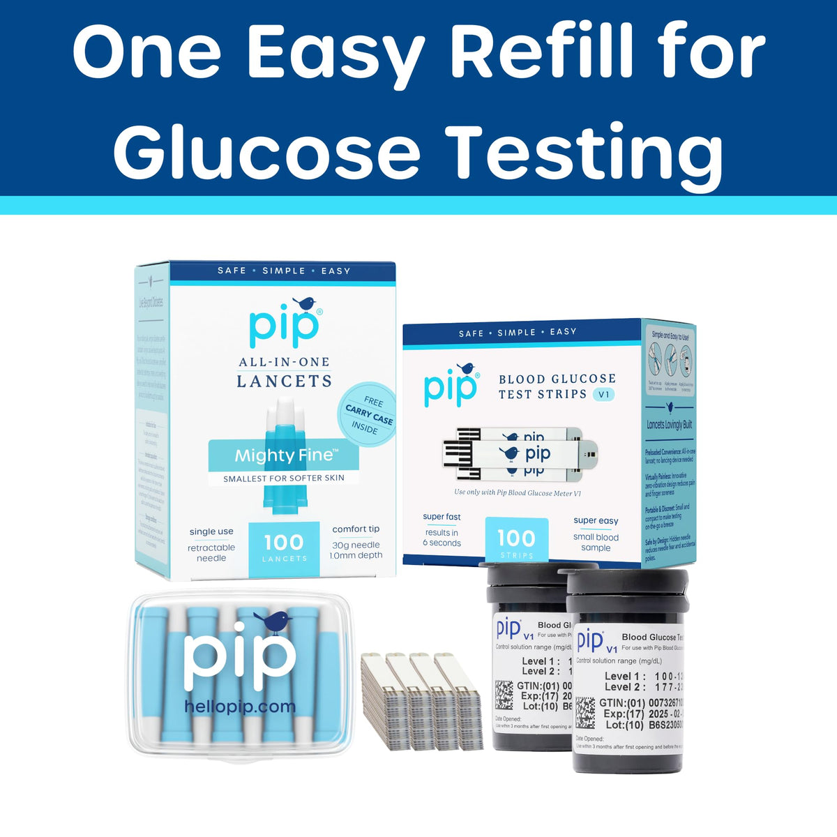 Blood Glucose Test Strips and Lancets 100 Count 30G 1.0mm D43873