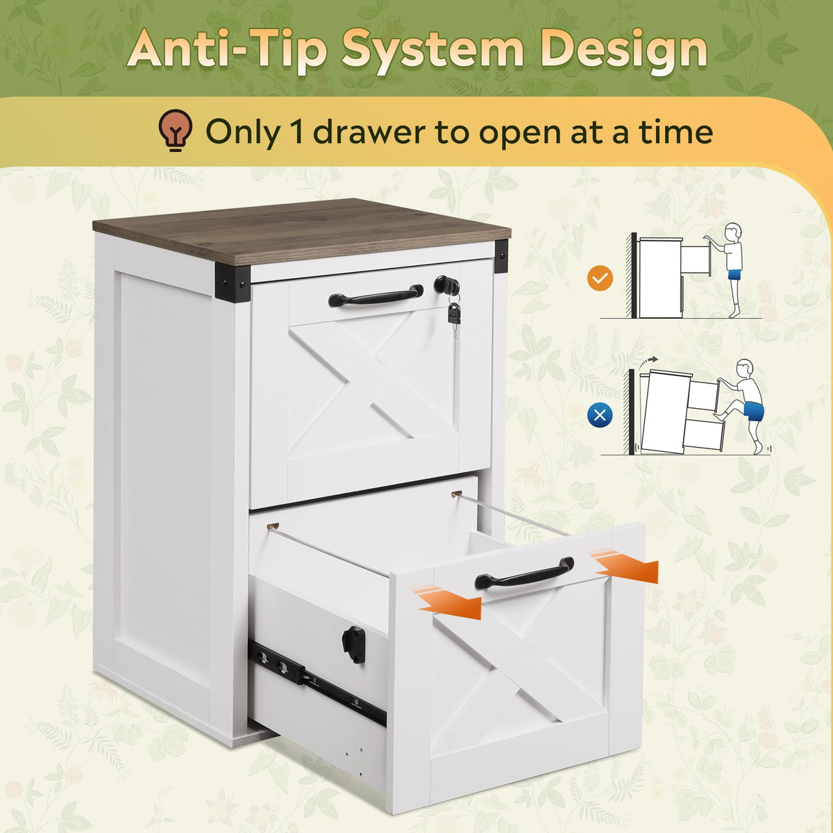 2-Drawer File Cabinet with Lock E51508