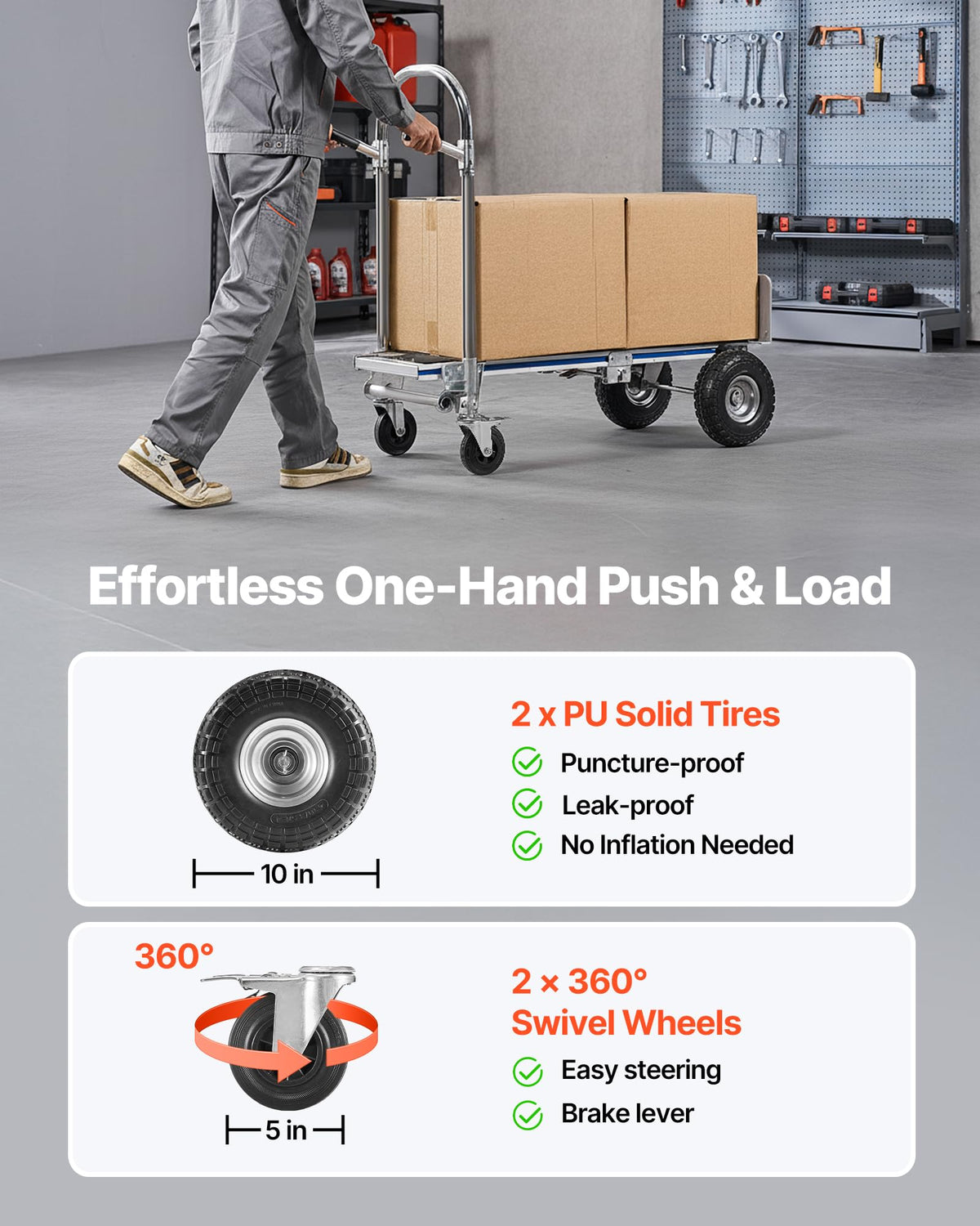 2 in 1 Convertible Hand Truck Dolly 1000 lbs L778208