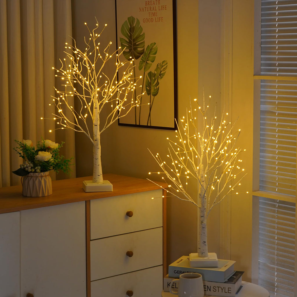 2 Pack Artificial Tree Lamp with Timer J724