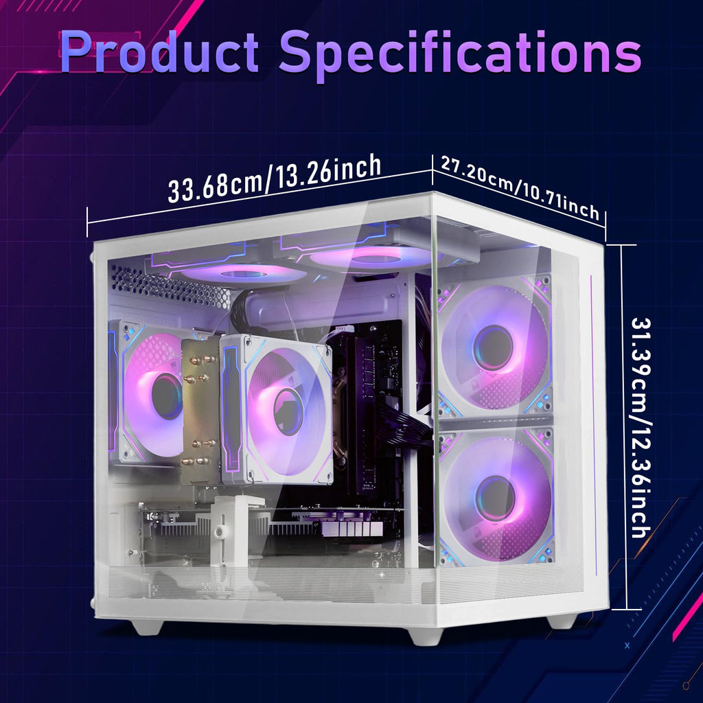 White Prebuilt Gaming PC Desktop Computer L44301