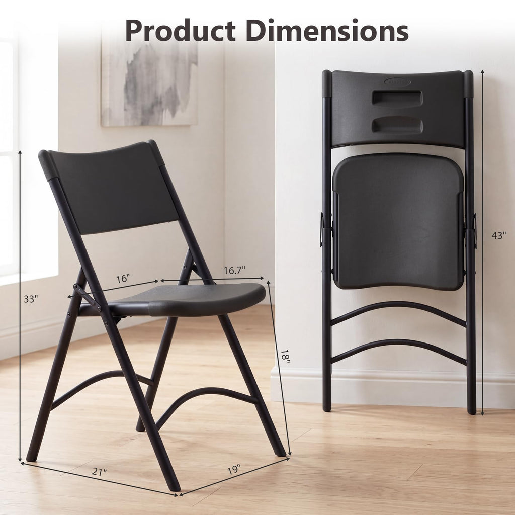 4 Pack Black Heavy Duty Folding Chair T4904