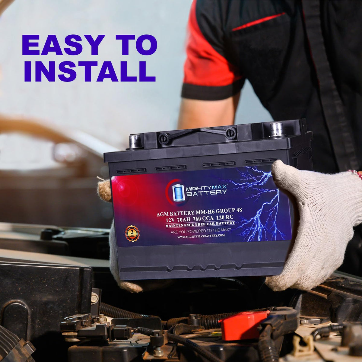 12V 70AH 760CCA Replacement Battery P901