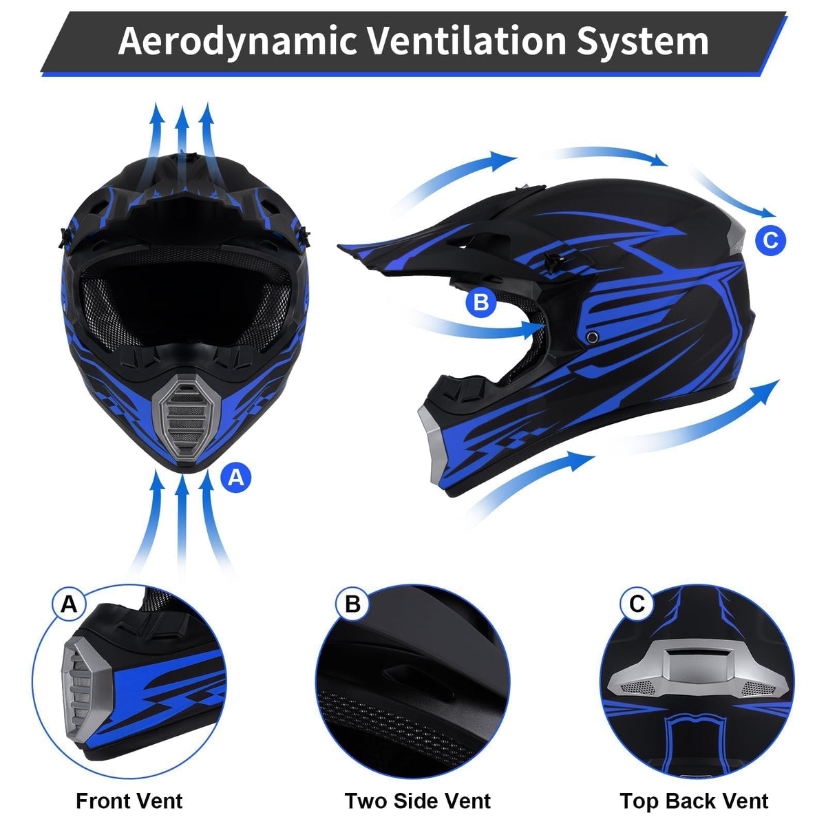 Youth Kids DOT Approved Full Face Motocross Helmet I270
