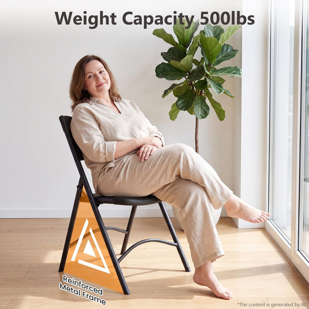 4 Pack Black Heavy Duty Folding Chair T4904
