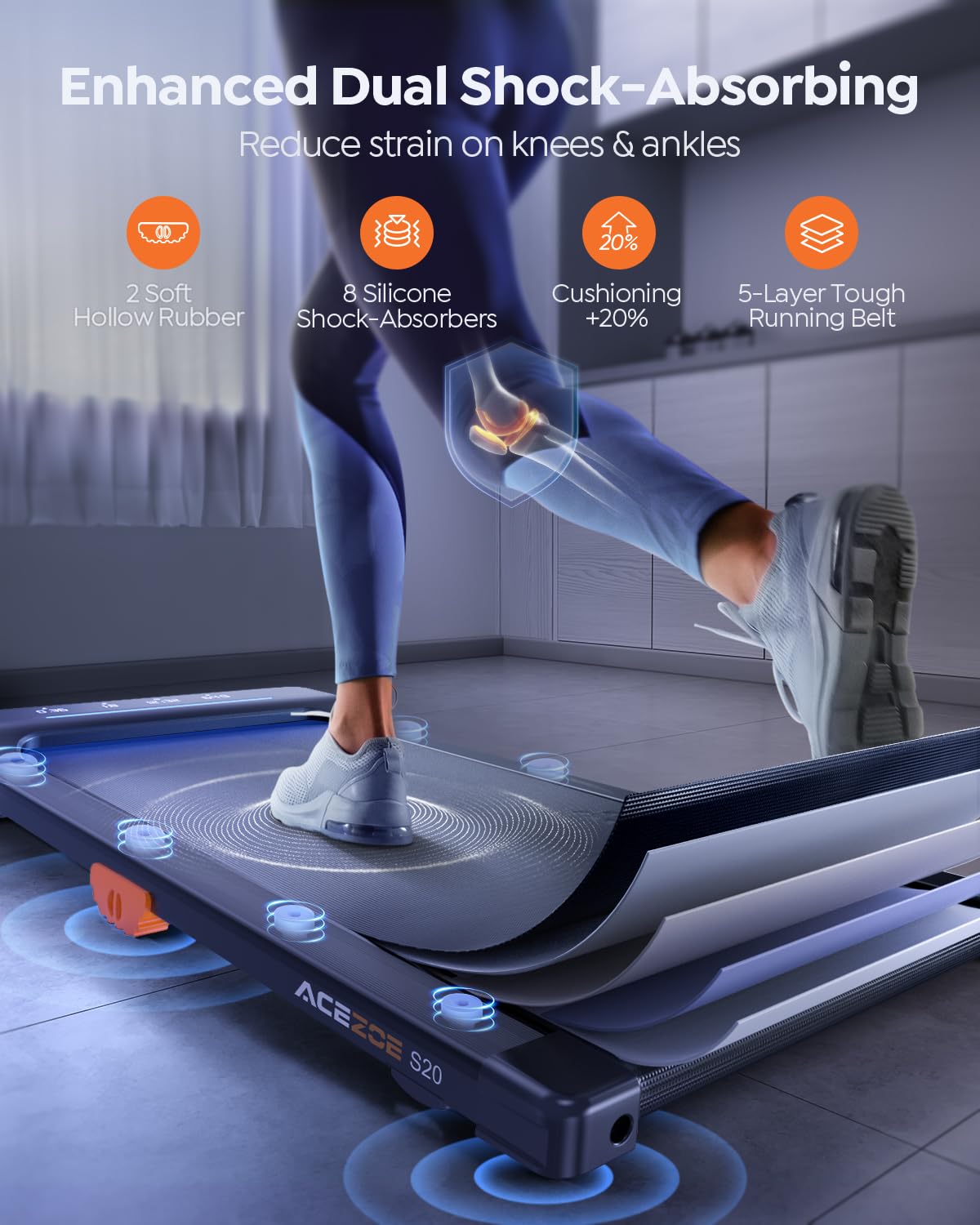 Walking Pad Treadmill with 10% Incline J256