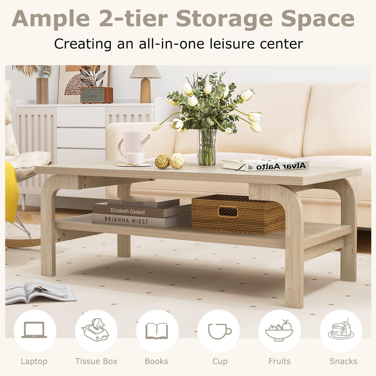 2-Tier Coffee Table with Storage G209818