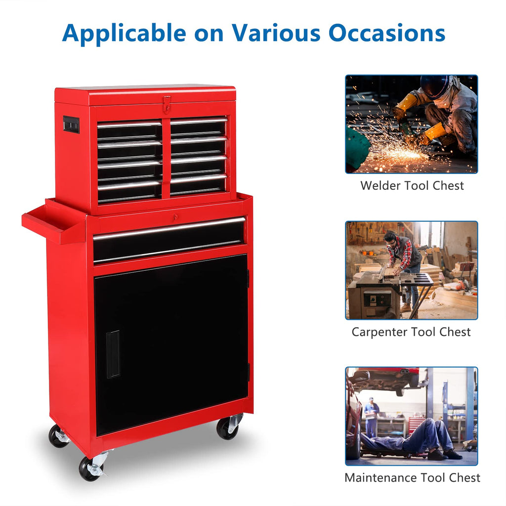 5 Drawer Rolling Tool Chest with Lockable Wheels Q4061