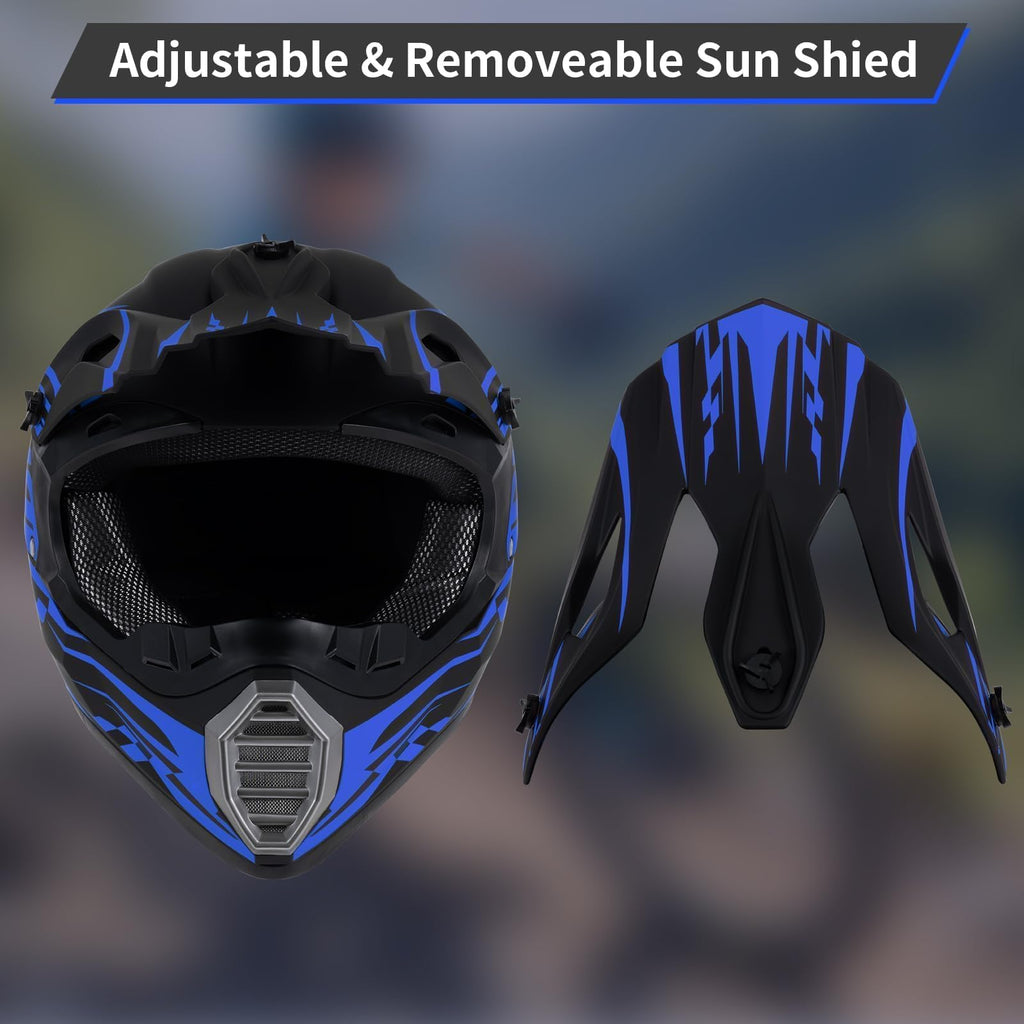 Youth Kids DOT Approved Full Face Motocross Helmet I270