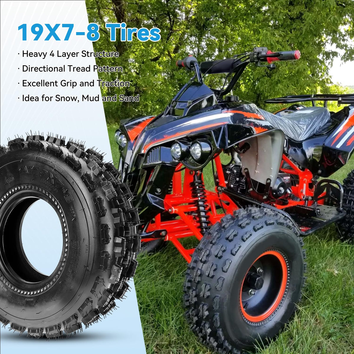 19x7-8 Mini Bike Tire Tubeless L269