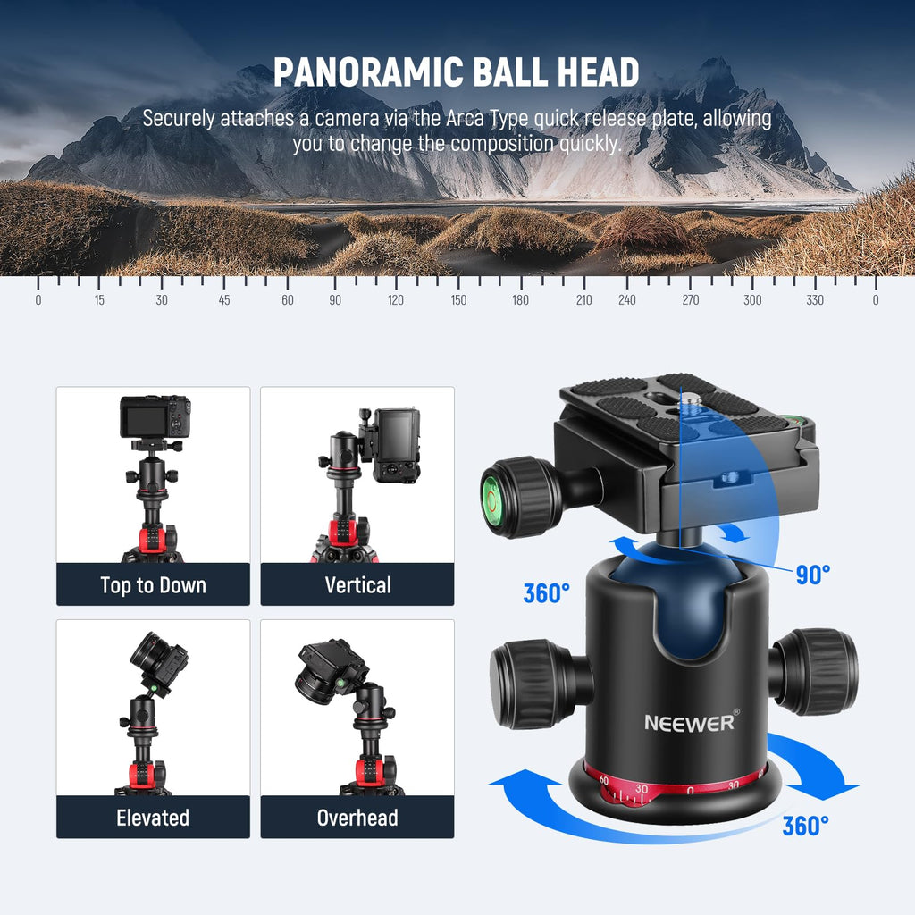 72 Inch Camera Tripod Monopod with Ball Head S3133