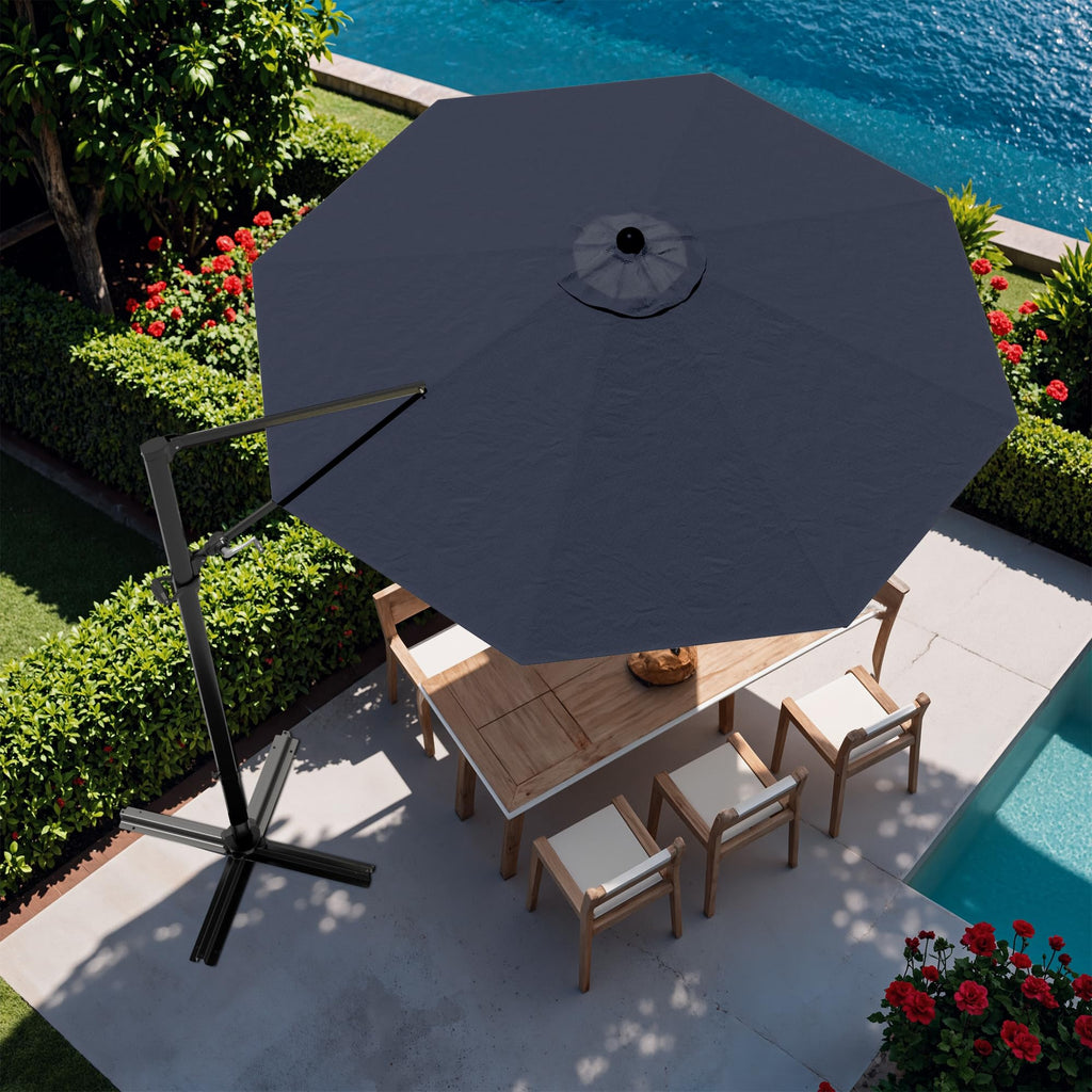 10ft Navy Blue Cantilever Patio Umbrella A7716
