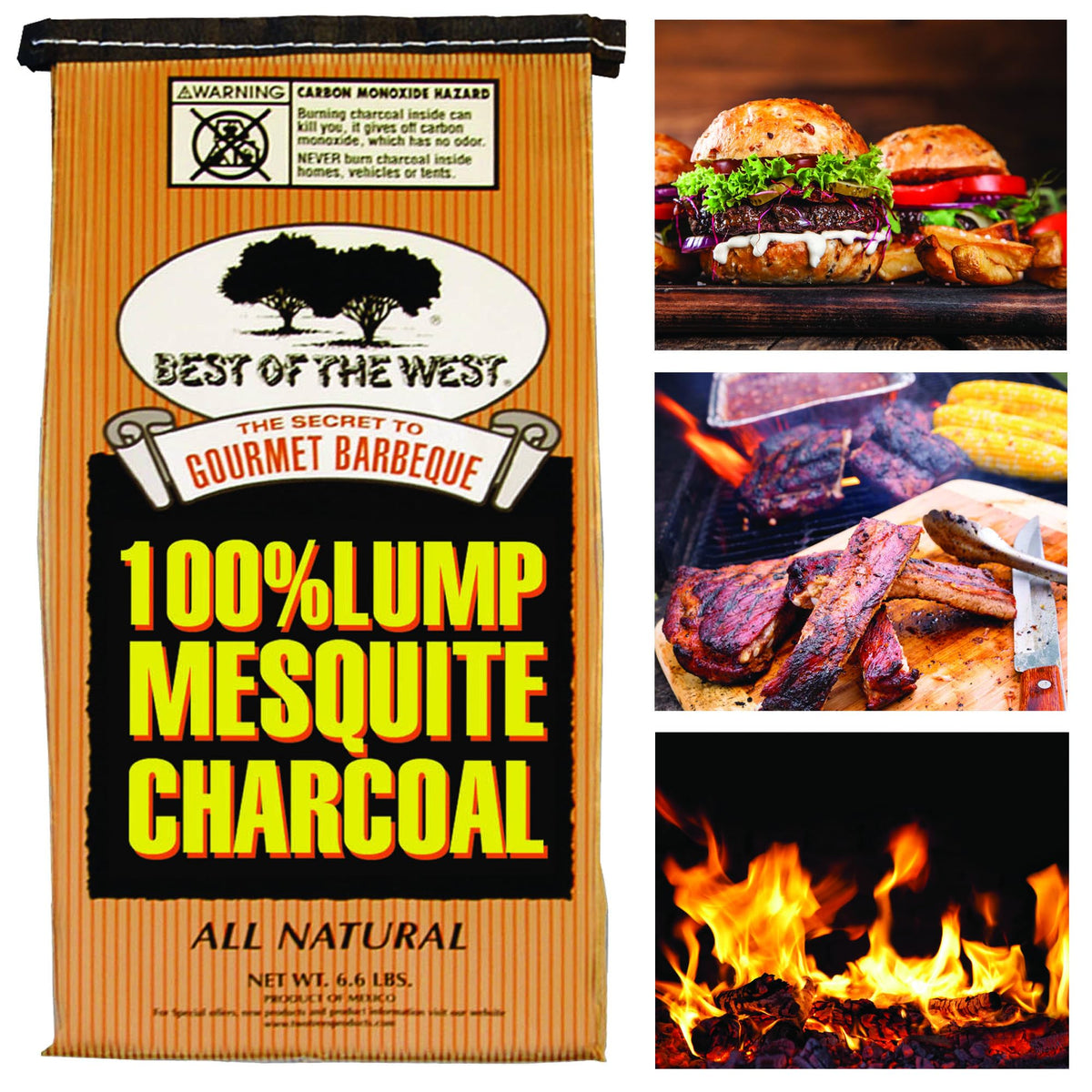 All Natural Mesquite Wood Charcoal 6.6lb Bag K2651