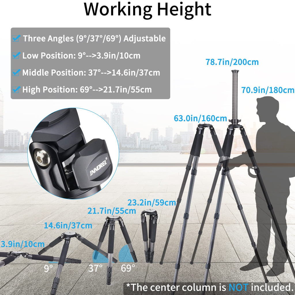 Carbon Fiber Heavy Duty Tripod with 75mm Bowl Adapter 63 inch Black T267964