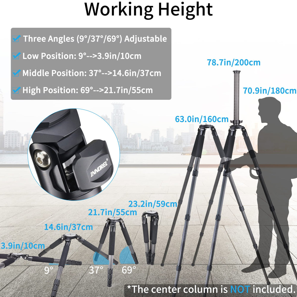Carbon Fiber Heavy Duty Tripod with 75mm Bowl Adapter 63 inch Black T267964