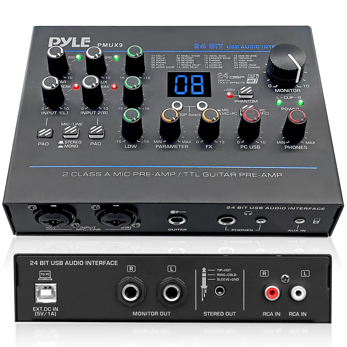 USB Audio Interface with Digital Effects and Phantom Power K629