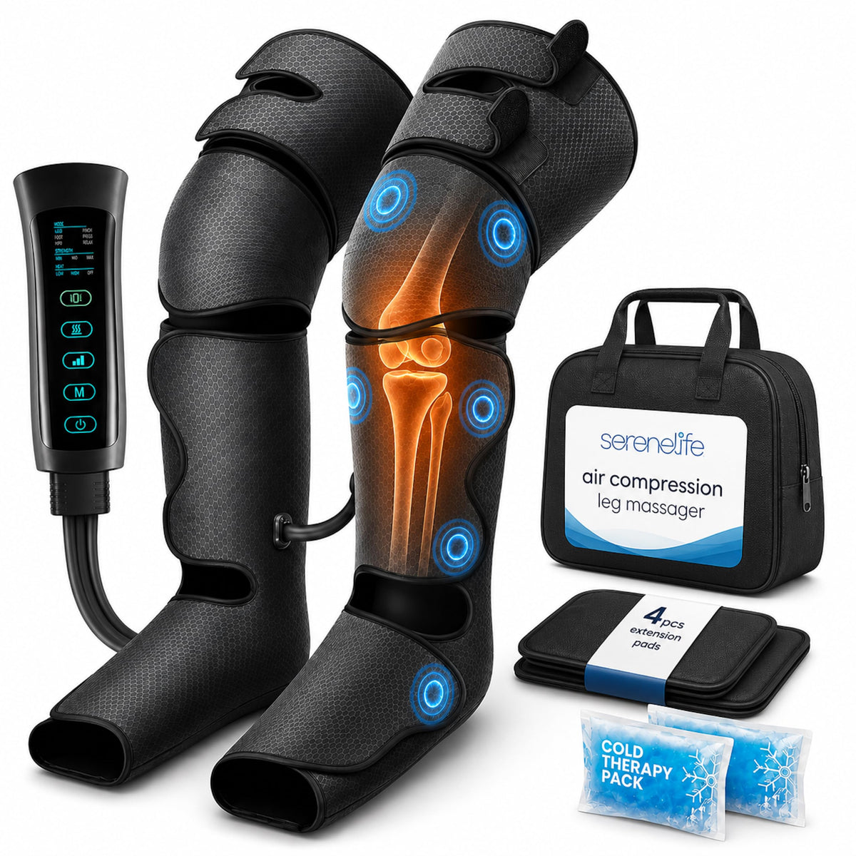Air Compression Leg Massager with Heat and Compression E8164