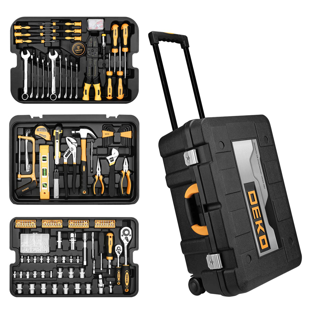 258 Piece Rolling Tool Box Socket Wrench Hand Tool Set I6180