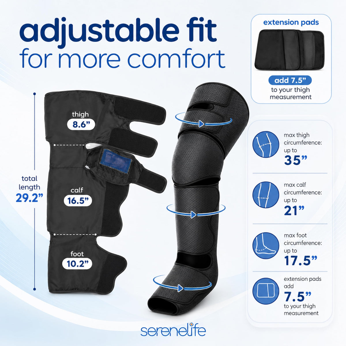 Air Compression Leg Massager with Heat and Compression E8164