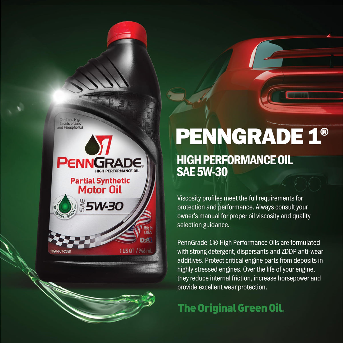 Synthetic Blend High Performance Oil SAE 5W-30 1 Quart (12 Pack) S8085