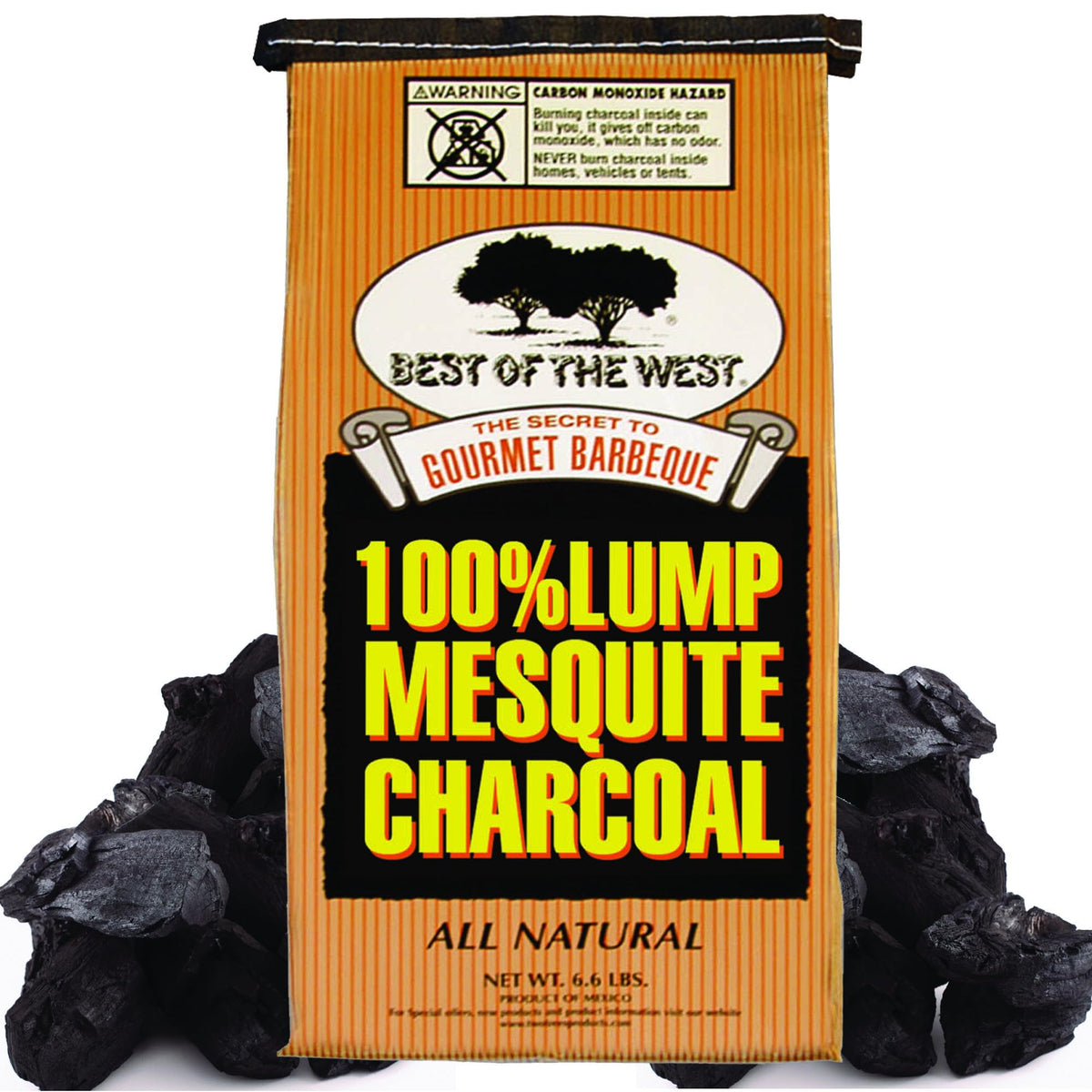 All Natural Mesquite Wood Charcoal 6.6lb Bag K2651