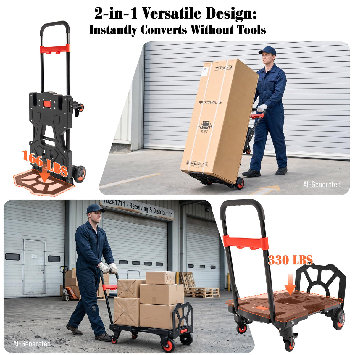 2-in-1 Folding Hand Truck Dolly C130201