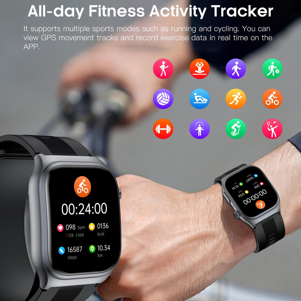 Black Blood Pressure Smart Watch Fitness Tracker K2845