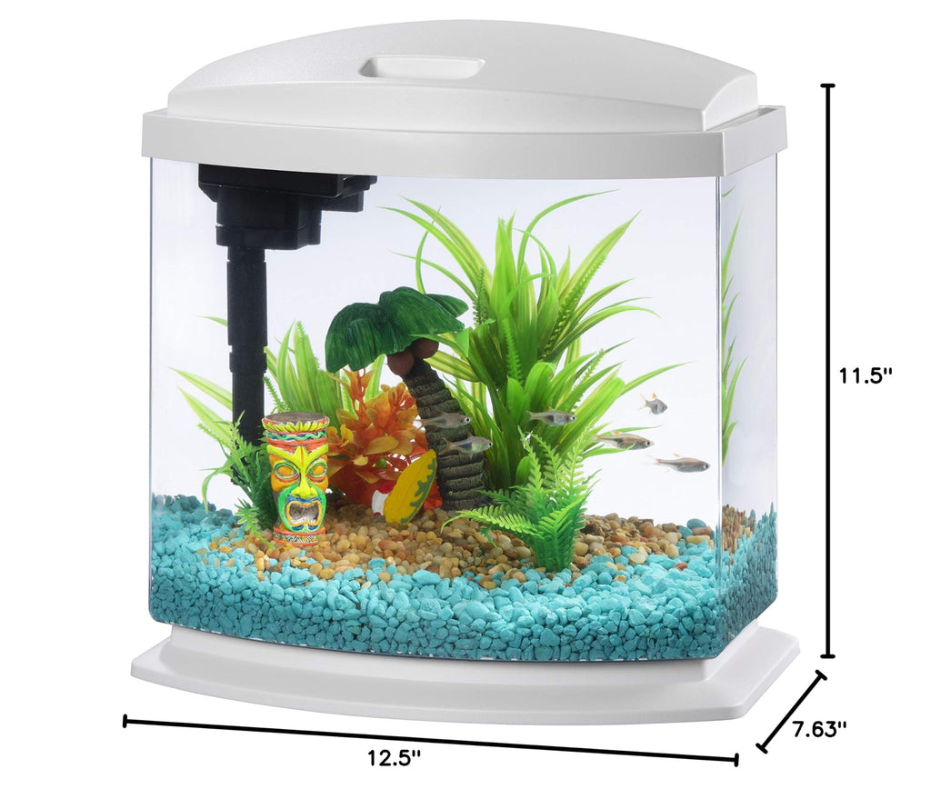 White 2.5 Gallon Aquarium Fish Tank Kit X7906