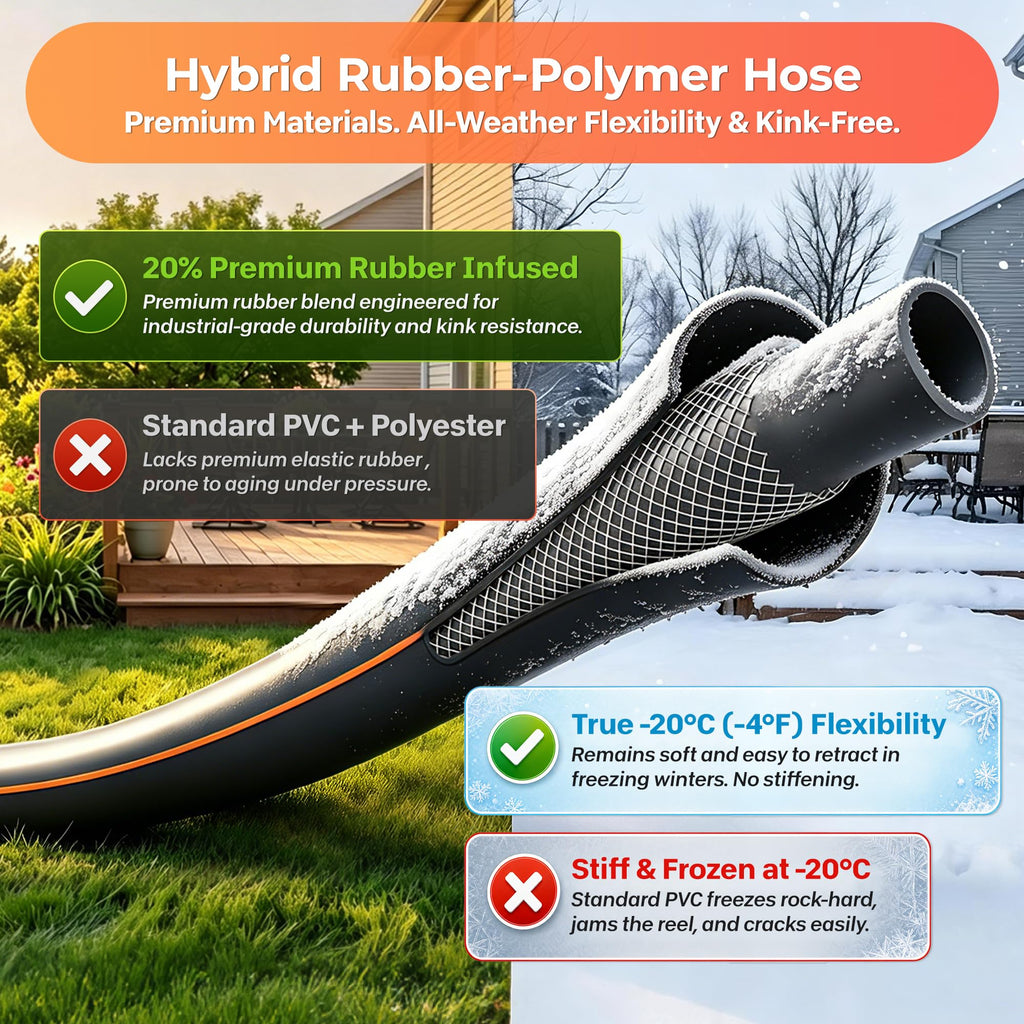 Retractable Rubber Garden Hose Reel S5837