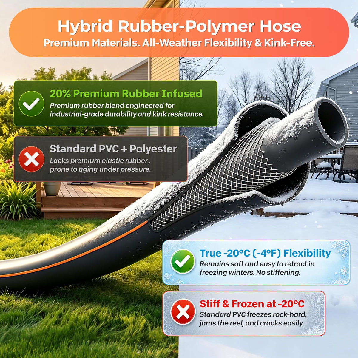 Retractable Rubber Garden Hose Reel S5837