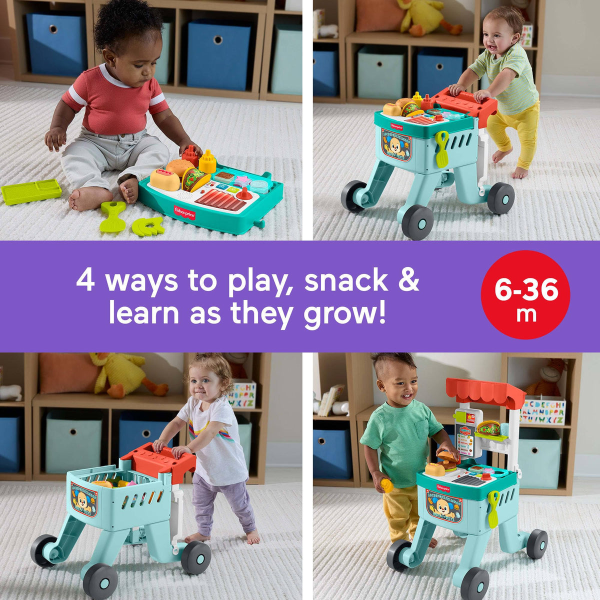 Baby Learning Toy 4-in-1 Walker with 14 Pieces E2098
