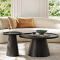 Black Marble Veneer Nesting Coffee Table Set of 2 O5983