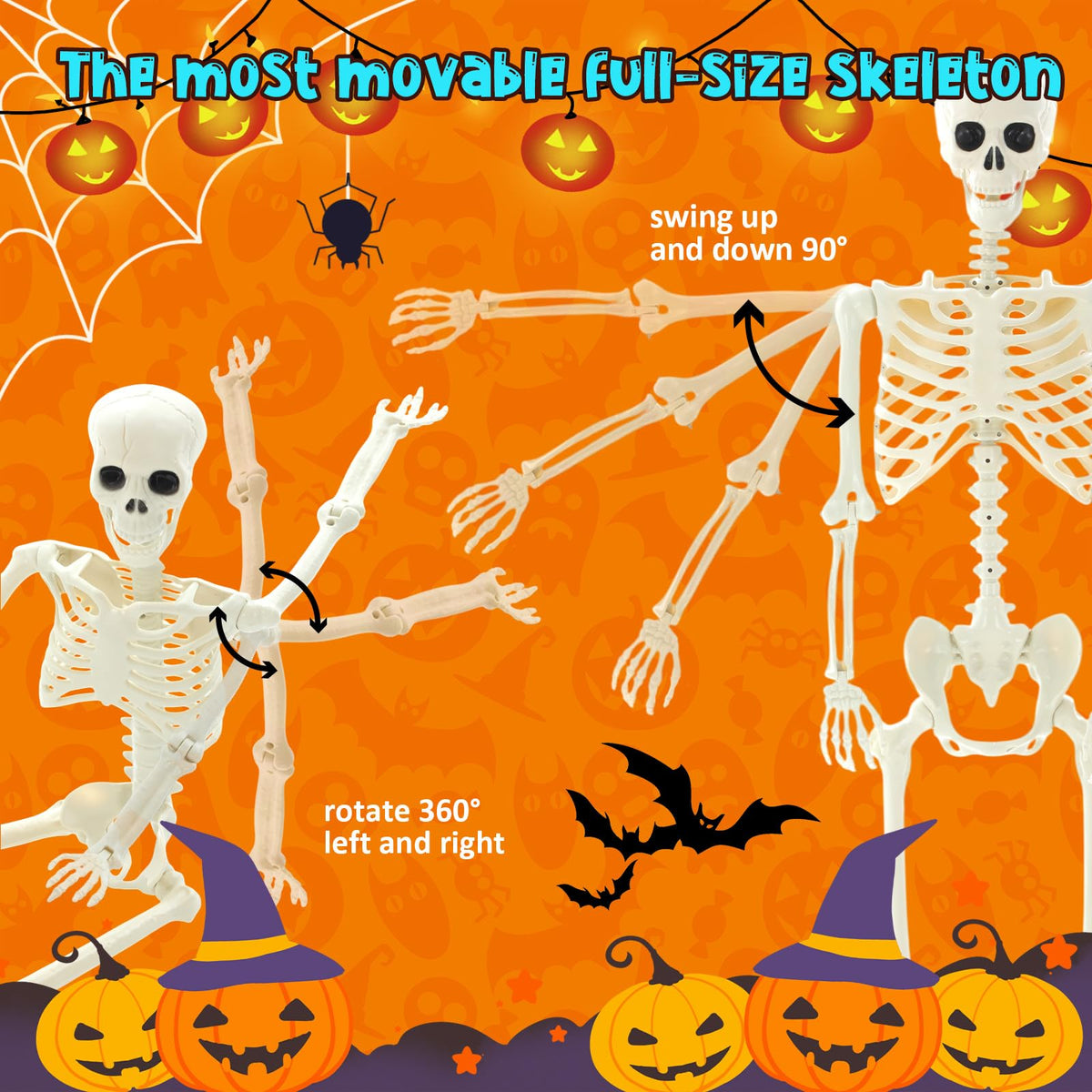 6 Pack Halloween Skeletons 3 5.4ft 3 3ft B432860