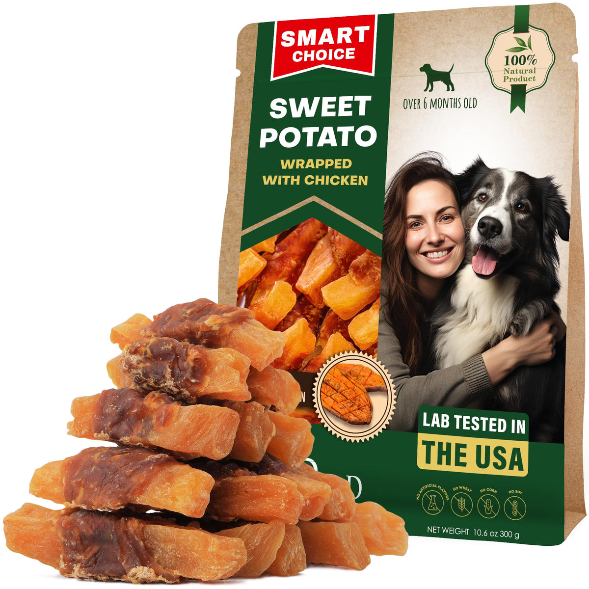Sweet Potato Dog Treats & Chicken Chews 10.6 Oz X79477
