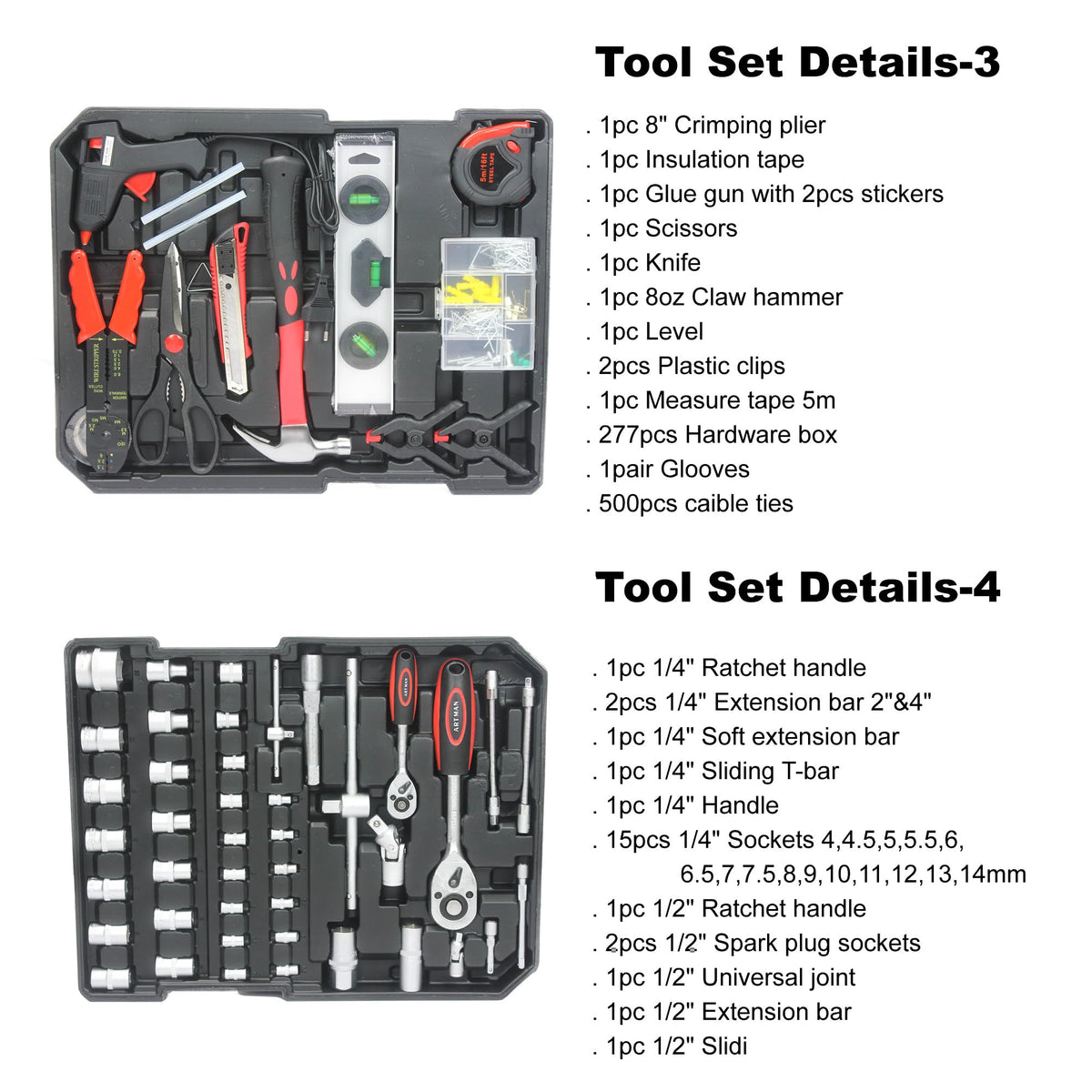 899pcs Rolling Tool Box Set with 4 Drawer Organizer Storage Case T987