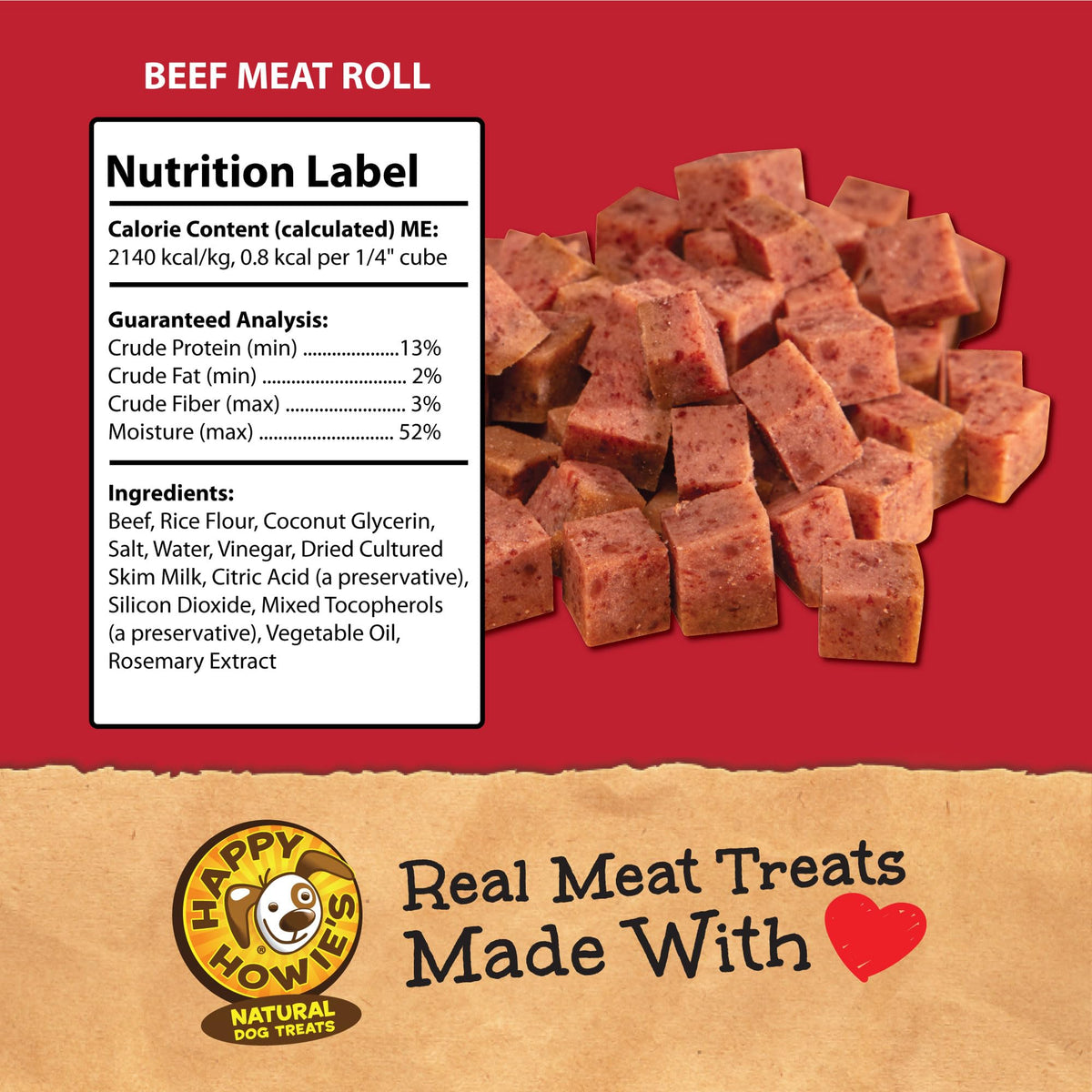 Beef Soft Meat Roll Treat 12 Oz (Pack of 4) W960