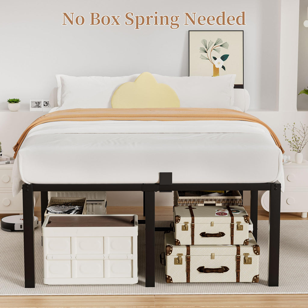 18 Inch Queen Size Black Metal Platform Bed Frame Z252178