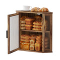 2-Tier Acacia Wood Bread Box with Window Q269168