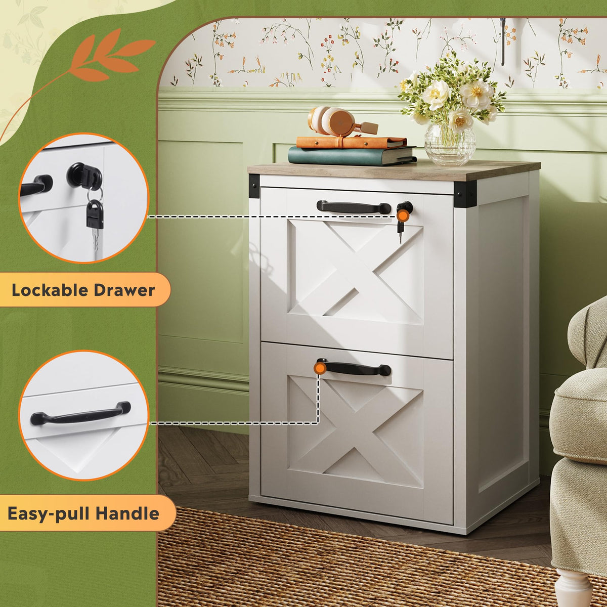 2-Drawer File Cabinet with Lock E51508