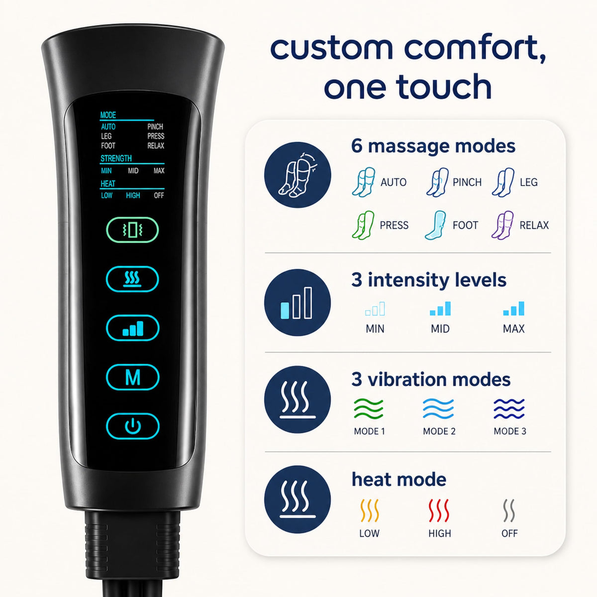 Air Compression Leg Massager with Heat and Compression E8164