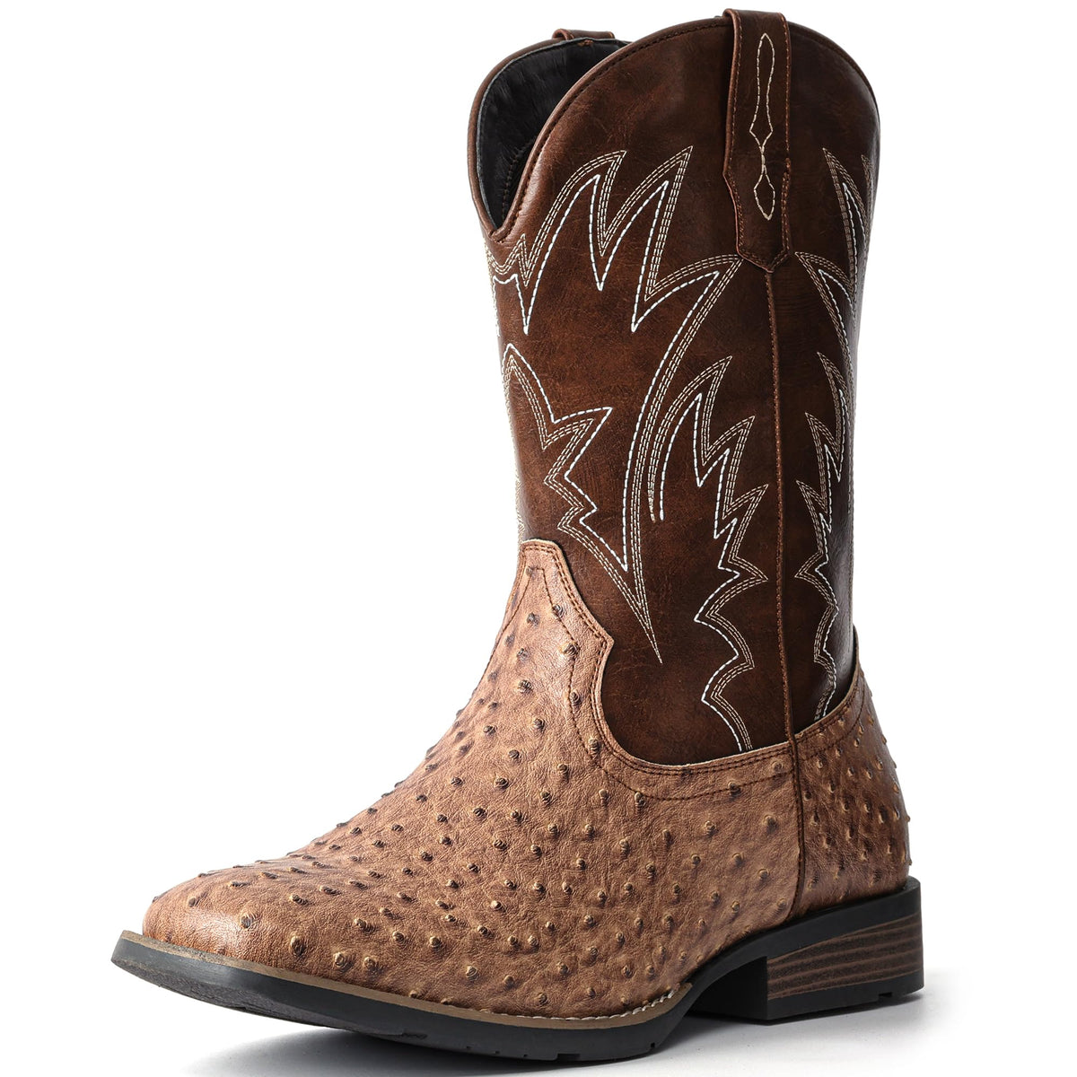 Cowboy Boots for Men Western Ostrich Embroidered Pull On Boots E44464