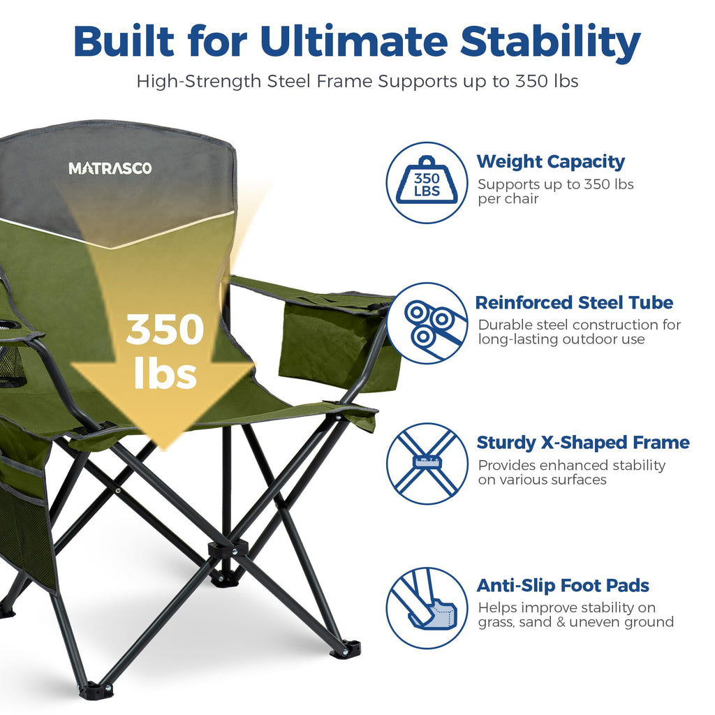 Green 2 Pack Folding Camping Chairs X853315