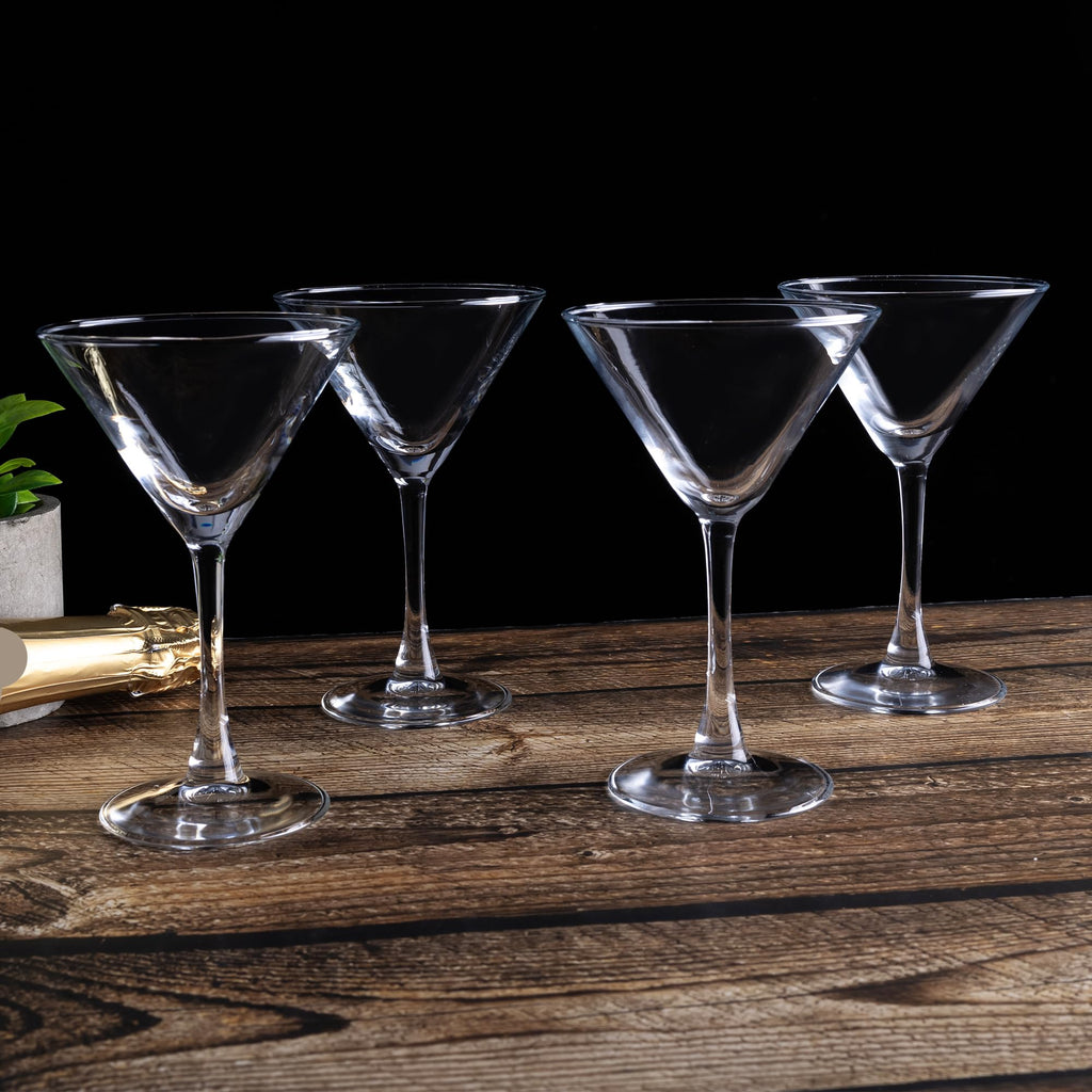 Martini Glasses Set of 7, 6 oz Reusable Cocktail Glasses with Stem H30568
