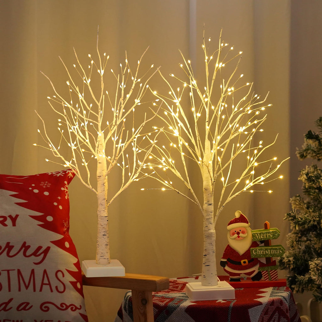 2 Pack Artificial Tree Lamp with Timer J724