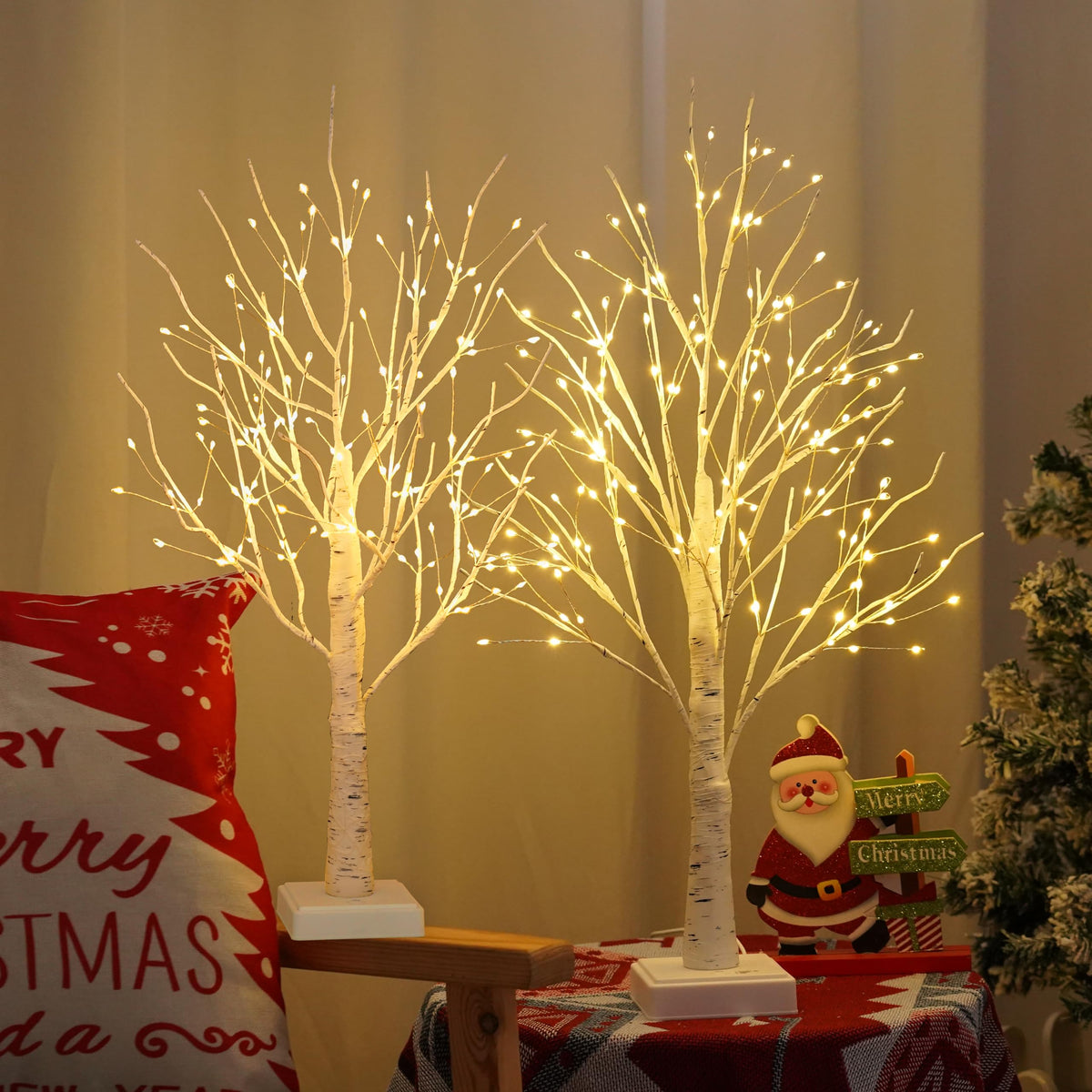 2 Pack Artificial Tree Lamp with Timer J724