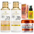 Coconut Shampoo and Conditioner Set and Moroccan Argan Oil Mask and Hair Serum S9315
