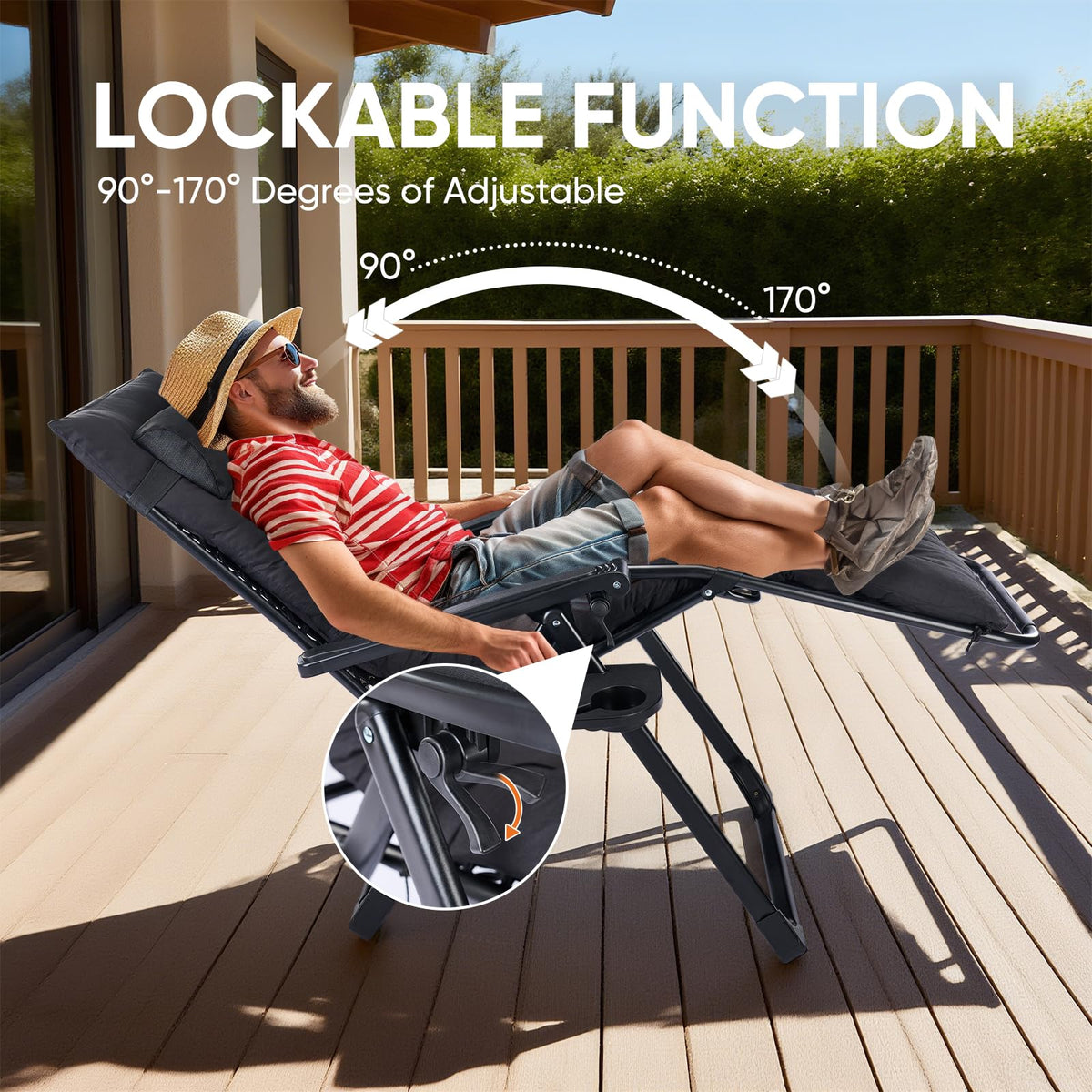 Zero Gravity Chair with Cup Holder Tray I5058